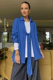 Made in Italy Salt Tie Front Jacket Lapis /3 = ~